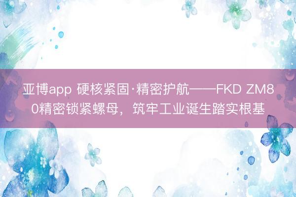亚博app 硬核紧固·精密护航——FKD ZM80精密锁紧螺母，筑牢工业诞生踏实根基
