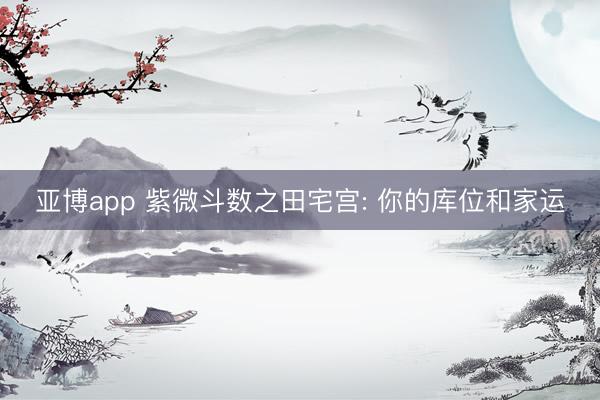 亚博app 紫微斗数之田宅宫: 你的库位和家运