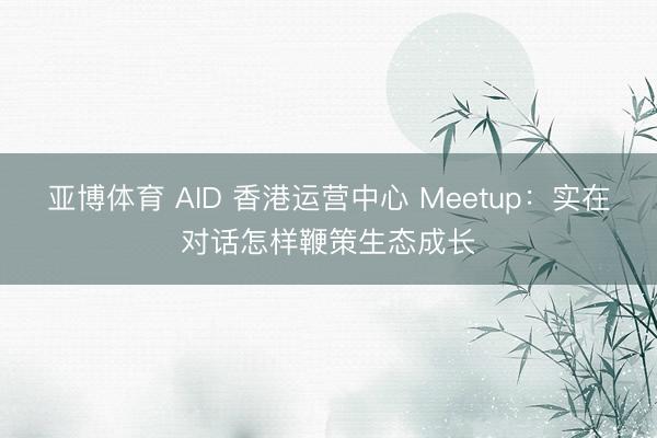 亚博体育 AID 香港运营中心 Meetup：实在对话怎样鞭策生态成长